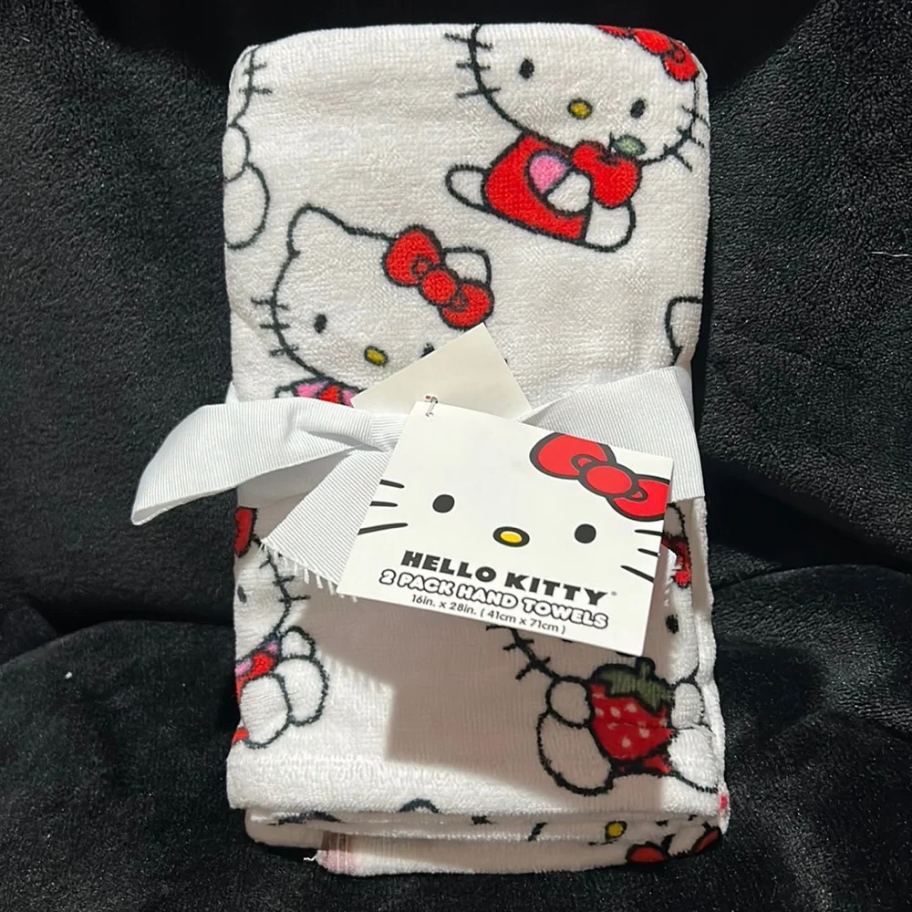 New Hello Kitty Strawberry 2 pack Hand Towels